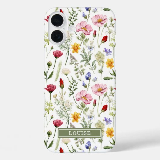 Coques Case-Mate iPhone Beautiful Botanical Wildflowers Name (Verso)