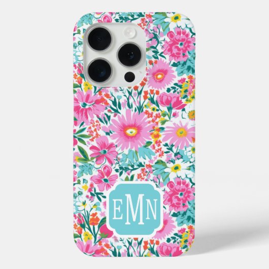 Coques Case-Mate iPhone Beautiful Colorful Garden Monogrammed (Verso)