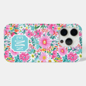 Coques Case-Mate iPhone Beautiful Colorful Garden Monogrammed (Verso (horizontal))