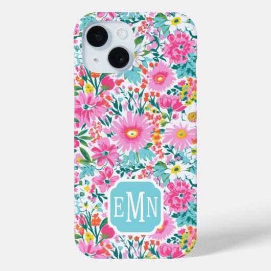 Coques Case-Mate iPhone Beautiful Colorful Garden Monogrammed (Verso)