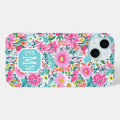 Coques Case-Mate iPhone Beautiful Colorful Garden Monogrammed (Verso (horizontal))