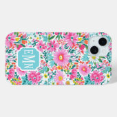 Coques Case-Mate iPhone Beautiful Colorful Garden Monogrammed (Verso (horizontal))