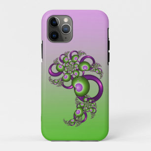 Case-Mate iPhone Case Beaux cœurs roses verts modernes abstraits fractal