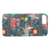 Coques Case-Mate iPhone Beaux lamas sur Teal foncé (Dos (Horizontal))
