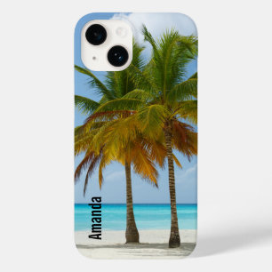 Coque Pour iPhone 14 Beaux palmiers sur une plage tropicale
