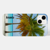 Coques Case-Mate iPhone Beaux palmiers sur une plage tropicale (Verso (horizontal))