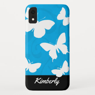 Coque Pour iPhone XR Beaux Papillons élégants Monogramme