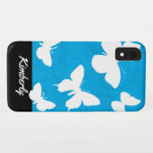 Coques Case-Mate iPhone Beaux Papillons élégants Monogramme (Dos (Horizontal))