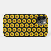 Coques Case-Mate iPhone Beaux tournesols sur fond noir (Dos (Horizontal))