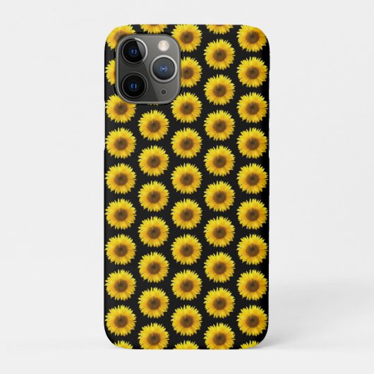 Coques Case-Mate iPhone Beaux tournesols sur fond noir (Dos)