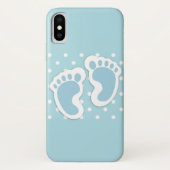 Coques Case-Mate iPhone Bébé bleu mou Pieds de garçon (Dos)