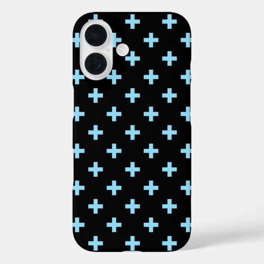 Coques Case-Mate iPhone Bébé bleu polka croise sur noir (Verso)