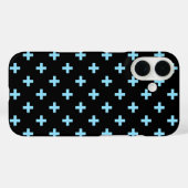 Coques Case-Mate iPhone Bébé bleu polka croise sur noir (Verso (horizontal))