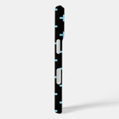 Coques Case-Mate iPhone Bébé bleu polka croise sur noir (Verso / Droite)