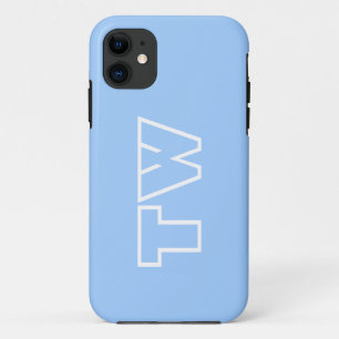 Case-Mate iPhone Case Bébé Garçon Bleu Couleur Solide Minimaliste Monogr