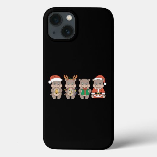 Coques Case-Mate iPhone Bébé Hippopotame Moo Deng Noël (Verso)