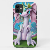 Coques Case-Mate iPhone Bébé mignon et souriant Dragon aux fleurs (Dos)