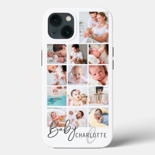 Coques Case-Mate iPhone Bébé Première année Famille personnalisée Collage (Verso)