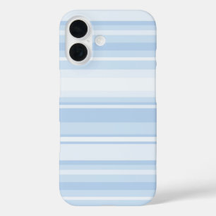 Coques iPhone 16 Bébé rayures bleues