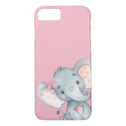 Coques Case-Mate iPhone Bébé rose mignon éléphant Whimsical (Dos)