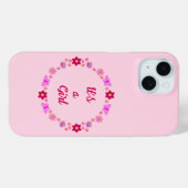 Coques Case-Mate iPhone Bébé rose Papillons et fleurs personnalisés (Verso (horizontal))