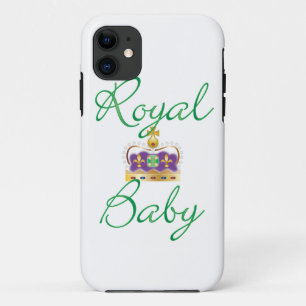 Coque iPhone 11 Bébé royal avec pourpre et couronne or