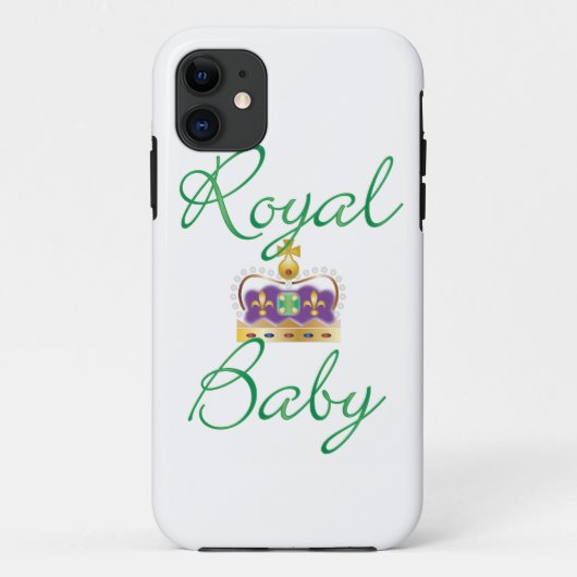 Coques Case-Mate iPhone Bébé royal avec pourpre et couronne or (Dos)