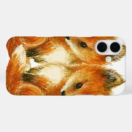 Coques Case-Mate iPhone Bébé Twin Foxes (Verso (horizontal))