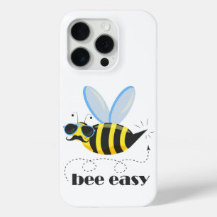 Coque iPhone 15 Pro Bee caractère avec mustache lunettes de soleil Bee