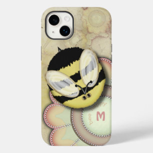Coque Pour iPhone 14 Plus Bee Happy Personnalisé Monogramme