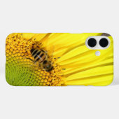 Coques Case-Mate iPhone Bee On Sunflower Gros plan (Verso (horizontal))