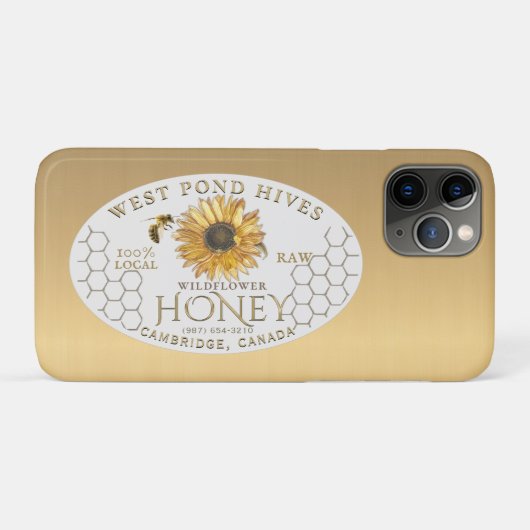 Coques Case-Mate iPhone Beekeeper Apiary Honey Sunflower Bee Gold (Dos (Horizontal))