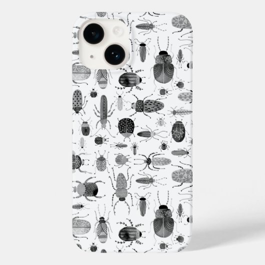 Coques Case-Mate iPhone Beetle noir et blanc (Verso)
