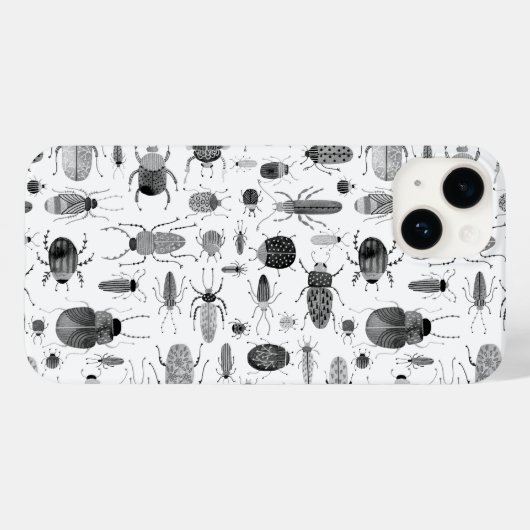 Coques Case-Mate iPhone Beetle noir et blanc (Verso (horizontal))