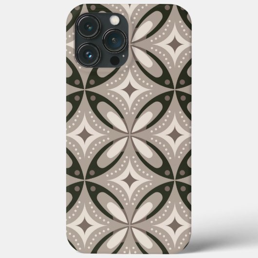 Coques Case-Mate iPhone Beige and Brown Retro circular shapes (Verso)