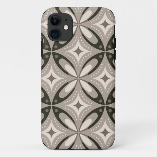 Coques Case-Mate iPhone Beige and Brown Retro circular shapes (Dos)