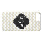 Coques Case-Mate iPhone Beige Blanc Chevron Noir Quatrefoil 3 Monogramme (Dos (Horizontal))
