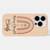 Coques Case-Mate iPhone Beige Boho de Noël (Verso (horizontal))