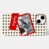 Coques Case-Mate iPhone Beige et rouge coeur cadeau Couple Romance (Verso (horizontal))