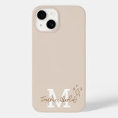 Coques Case-Mate iPhone Beige Minimal Moderne Monogramme initial Nom (Verso)
