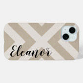 Coques Case-Mate iPhone Beige rustique X Chevron Monogramme (Verso (horizontal))