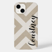 Coques Case-Mate iPhone Beige rustique X Chevron Monogramme (Verso)