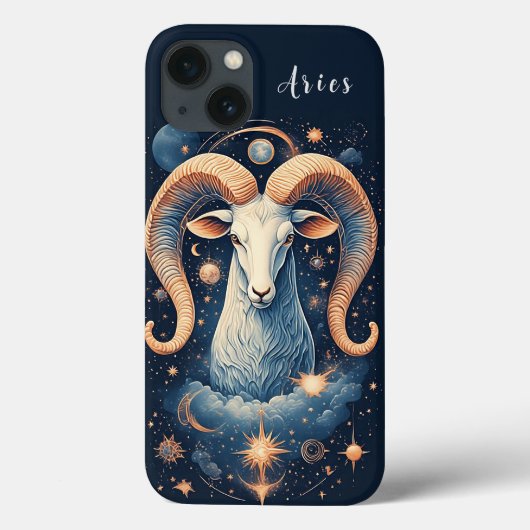 Coques Case-Mate iPhone Bélier majestueux entouré d'objets célestes (Verso)