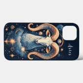 Coques Case-Mate iPhone Bélier majestueux entouré d'objets célestes (Verso (horizontal))