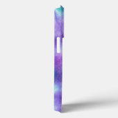 Coques Case-Mate iPhone Belle Aqua Purple Tie Dye Aquarelle + Nom (Verso / Droite)