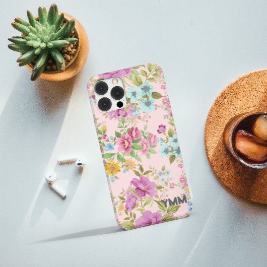 Coques Case-Mate iPhone Belle aquarelle Florales botaniques + Monogramme