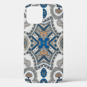 Case-Mate iPhone Case Belle arabesque blanche et bleue, motif islamique