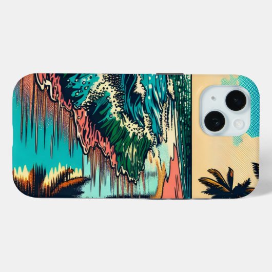 Coques Case-Mate iPhone Belle BD Pop Art Style Plage Scène (Verso (horizontal))