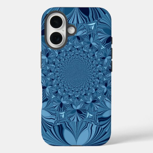 Coques Case-Mate iPhone Belle Belle Iridescente Blue Kaleidoscope Art (Verso)