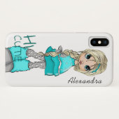 Coques Case-Mate iPhone Belle Cartoon style Girl (Dos (Horizontal))